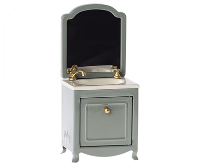 Maileg Sink dresser w. mirror, Mouse - Dark Mint