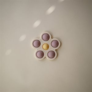 Mushie Flower Press Toy - Soft Lilac/Pale Daffodil/Ivory