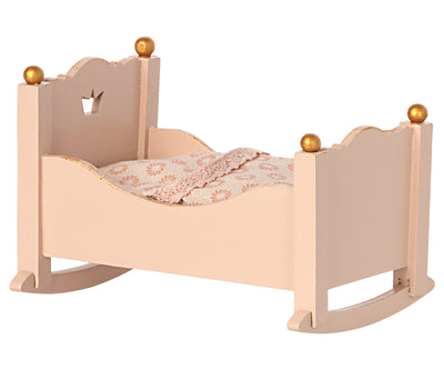 Maileg Cradle Baby Mouse - Rose
