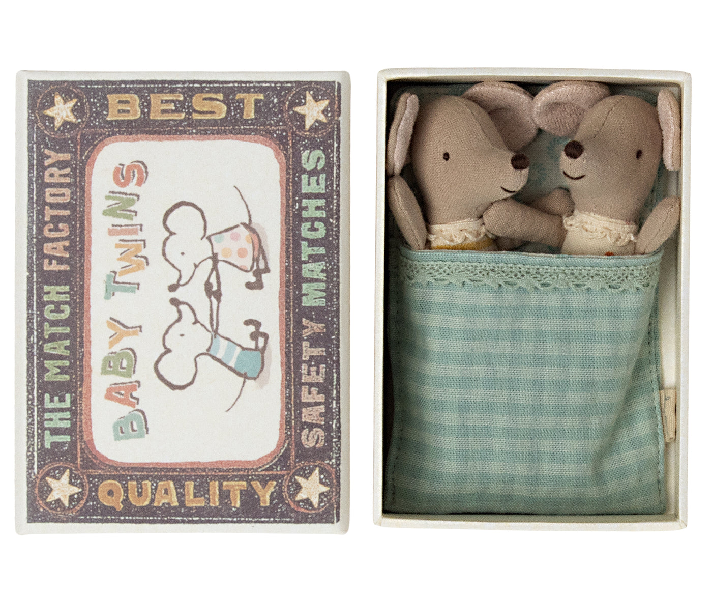 Maileg Twins, Baby Mice in a Matchbox